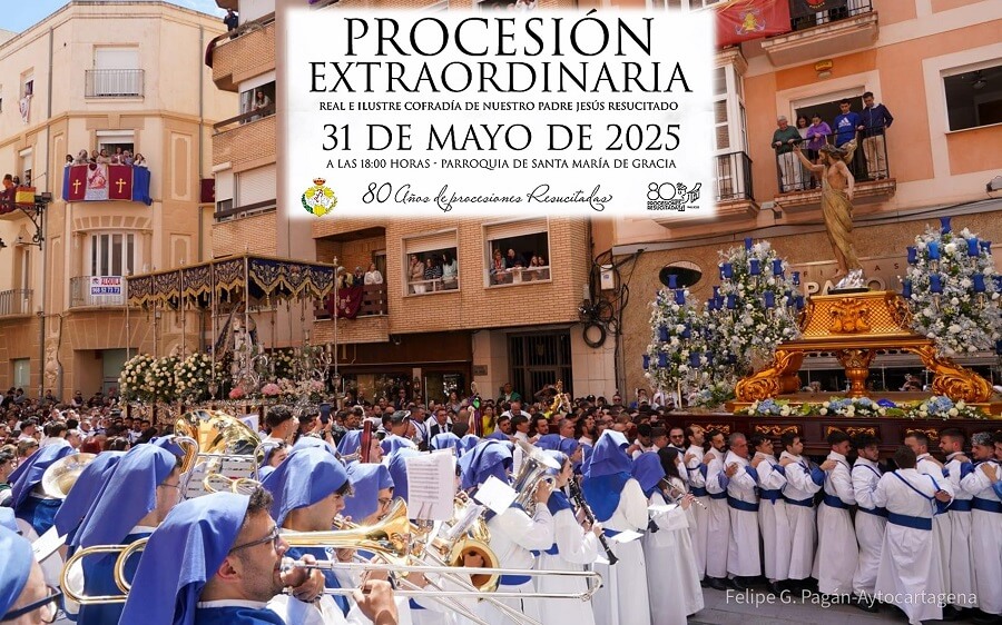 La Unión Musical Cartagonova en el 80 aniversario del Resucitado.