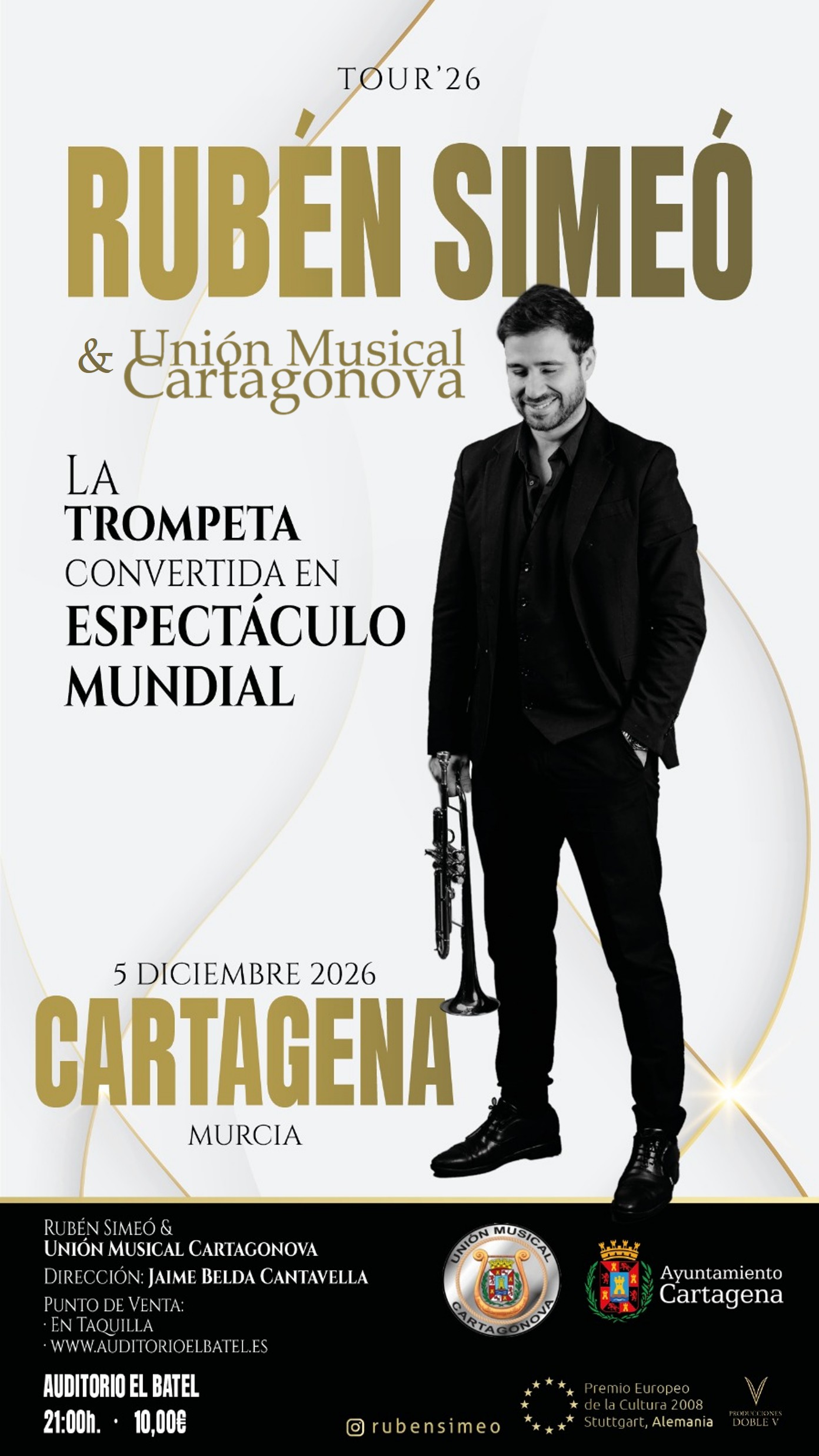 Cartel del concierto de Rubén Simeó y Unión Musical Cartagonova en El Batel