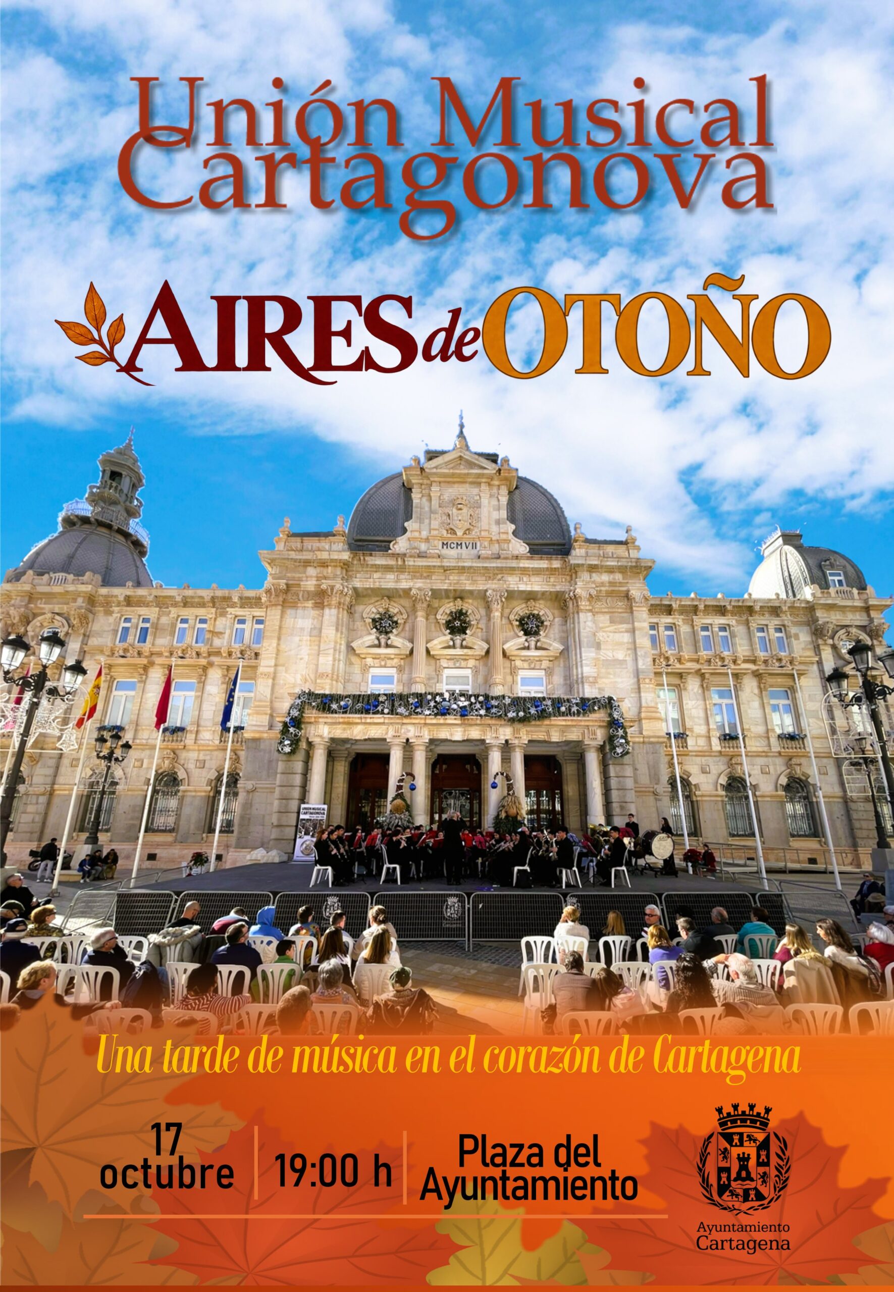 Cartel del concierto Aires de Otoño de la Unión Musical Cartagonova en Cartagena, 17 de octubre de 2026